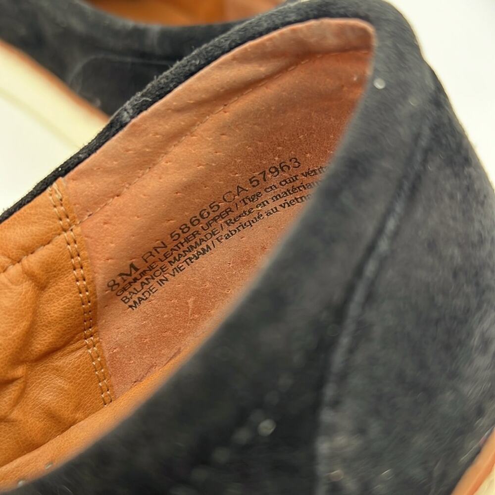 Caslon leather and suede Camden black lace up sneakers skate shoes 8M - Picture 4 of 10